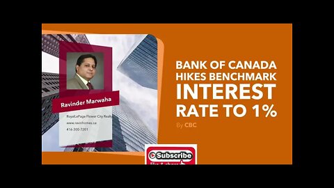 Bank of Canada hikes benchmark interest rate to 1% || Canada Housing News || GTA Market Update