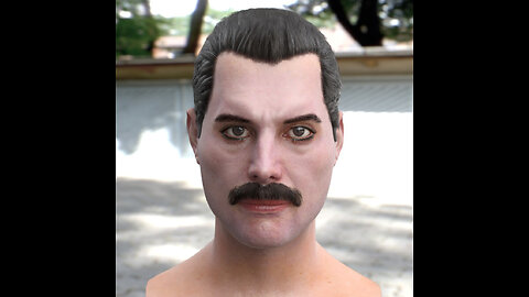 3d model of Freddie Mercury singer head V1