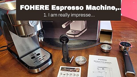 FOHERE Espresso Machine, 15 Bar Espresso and Cappuccino Maker with Milk Frother Steam Wand, Pro...