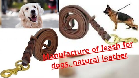Manufacture of leash for dogs, natural leather