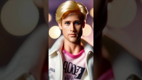 Cute figurine Ryan Gosling as Ken - AI Art #shorts#shortvideos#Figurine#RyanGosling#Barbie