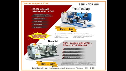 Mini Bench top Lathe Mill Machine stainless steel gun metal cnc New Model