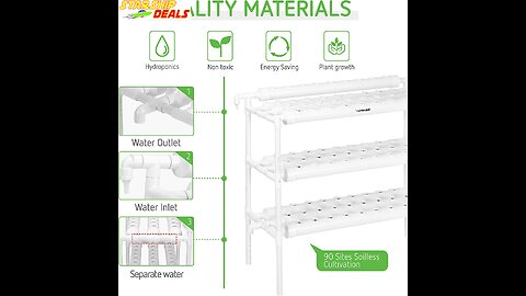 LAPOND Hydroponic Grow Kit, Hydroponics Growing System 3 Layers 108 Plant Sites Food-Grade PVC-...