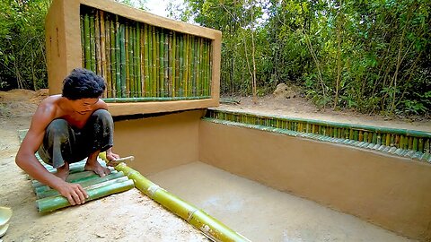 Build The Most Beautiful Modern Bamboo Swimming Pool Villa by Ancient Skills