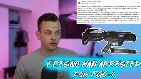 Fresno Man Arrested for Carrying a GHOST GUN - FGC9 in Cali!!!