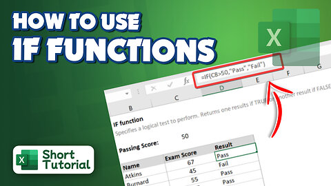 How to use IF function in Excel