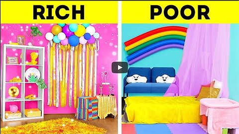 Rich vs Poor Incredible Room Makeover. Low-budget vs Expensive Decor Crafts