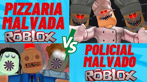 Roblox Escapamos Do policial e Da Pizzaria do Mal Escape Siren Cop's vs Escape Papa Pizza's Pizzeria