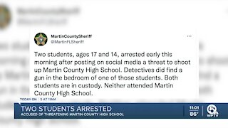 Teens arrested after posting social media threat to 'shoot up' Martin County High School, authorities say