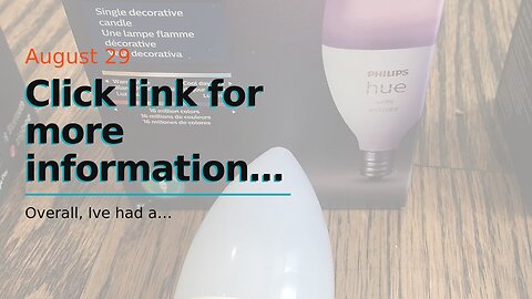Click link for more information Philips Hue White & Color E12 LED Candle Light Bulb, Bluetooth...
