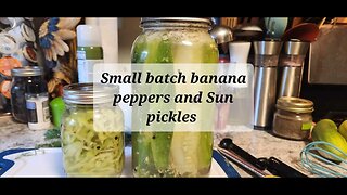 Small batch banana peppers and Sun pickles