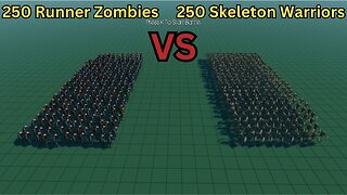 250 Runner Zombies Versus 250 Skeleton Warriors || Ultimate Epic Battle Simulator