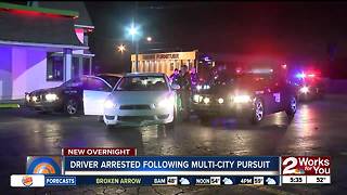 Driver arrested following multi-city pursuit overnight