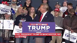 President Trump in Manchester, NH - Says hello to Matt