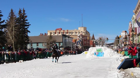 What is the crazy sport of skijoring?