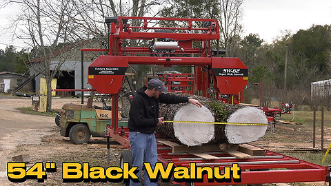 Sawing a 54" Black Walnut Log for a Neighbor