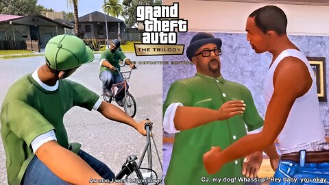 GTA San Andreas Definitive Edition Gameplay Mission In The Beginning, Big Smoke, Sweet & Kendl