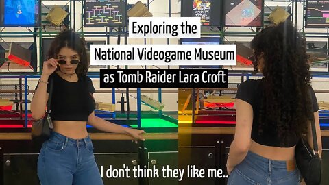 Gaming as Lara Croft at the National Videogame Museum (Tomb Raider)