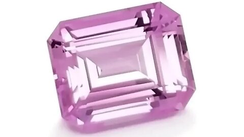 Emerald cut Chatham Pink Champagne Sapphire: Lab grown emerald cut pink champagne sapphire