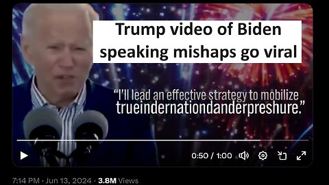 Trump campaign video complication of Biden speaking Trueindernationanderpreshure