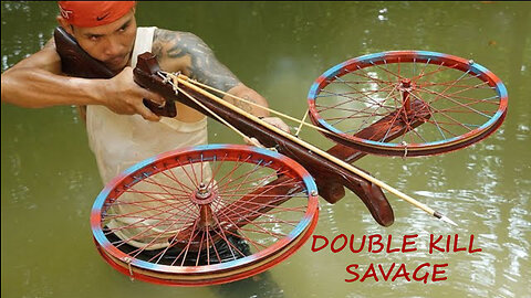 How to make a dual wood crossbow fishing wheel