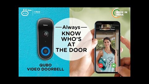 Qubo Smart WiFi Wireless Video Doorbell from Hero Group | Instant Visitor Video Call on Phone