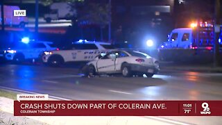 Crash shuts down part of Colerain Ave.