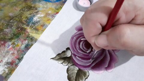 Aprenda a pintar Rosa e folhas 2