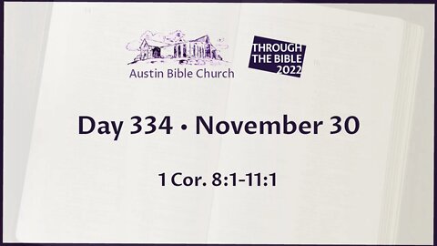 Through the Bible 2022 (Day 334)