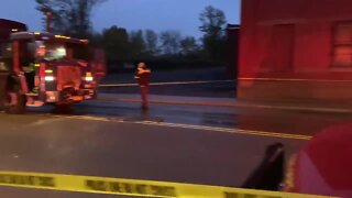 Sanitation truck crashes into bridge