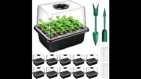 50 Cell Seedling Trays Extra Strength, 10 Pack, Seed Starter Tray for Planting, 1020 Inserts, P...