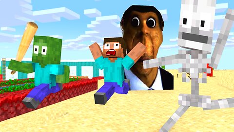 Monster School : OBUNGA FACE CHALLANGE - Minecraft Animation