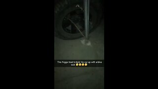 Using a bike lock on a car wheel😳😭 #wtf #funnyshorts #funnyvideo #funny #tiktok #explore #viral