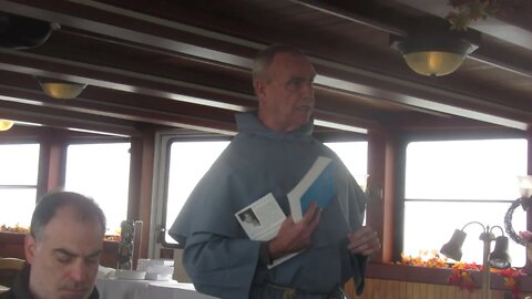 Fr Andre Marie explains the Cenacle for Priests onboard ship 10 30 21