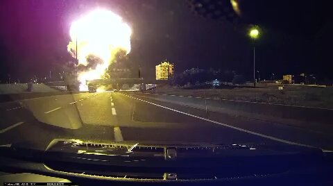 Explosion Caught On Camera Hwy 401