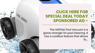Click Here For Special Deal Today Sponsored Ad - Cordless Robotic Pool Cleaner, HDPEAK Pool Vac...