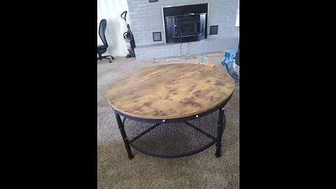 Yaheetech Round Coffee Table, 35.5 inch Industrial Coffee Table, 2-Tier Round Center Table wSt...