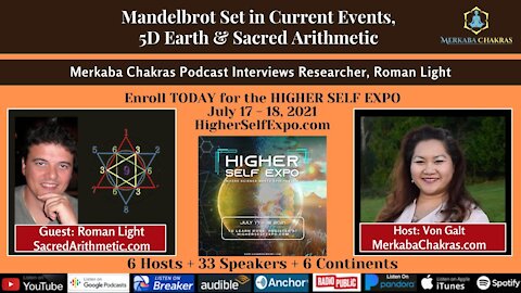 Mandelbrot Set in Current Events, 5D Earth, & Sacred Arithmetic w/Roman Light: Merkaba Chakras #62