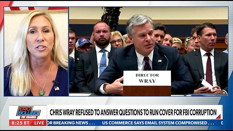 Marjorie Taylor Greene Chris Wray refused to answer questions to run cover for FBI corruption