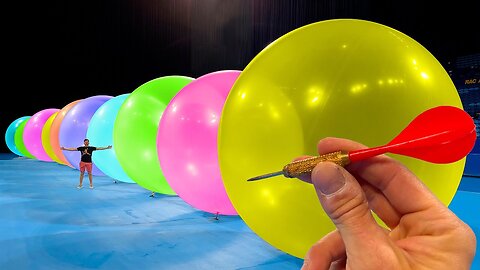How Many GIANT Balloons Stops A Dart_
