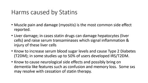 STATIN dangers - a nano podcast on how lipid lowering drugs can harm you.