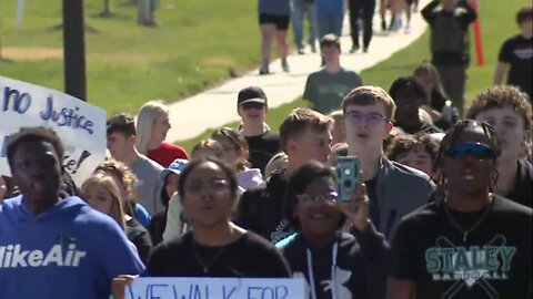 Students at Staley High School lead emotional chant for classmate Ralph Yarl