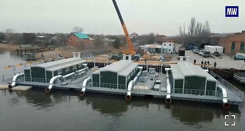 Military builders floating station, construction of the largest water conduit