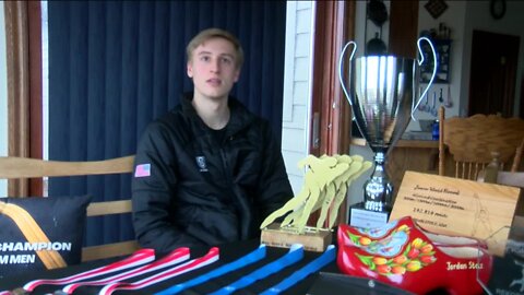 Teenage speedskater Jordan Stolz returns home a world champion and record holder