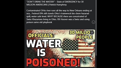 "DON'T DRINK THE WATER!!" - State of EMERGENCY for 30 MILLION AMERICANS POISON WATER TABLES