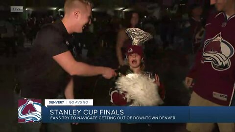 Fans celebrate after Avs win in OT thriller