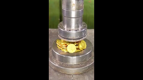 Gold Chocolate Coins vs. Hydraulic Press