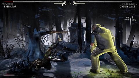 Mortal Kombat X: Predator (Warrior) vs Johnny Cage (Stunt Double) - 1440p No Commentary