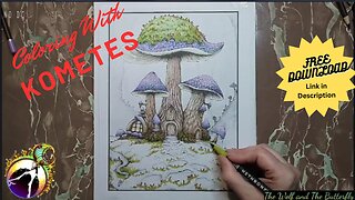 Stunning Gnome House Coloring - Natural Colors Colored Pencils! 🌈 FREE Download Link in Description!