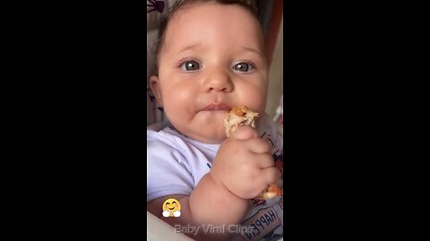 baby enjoy food with singing song